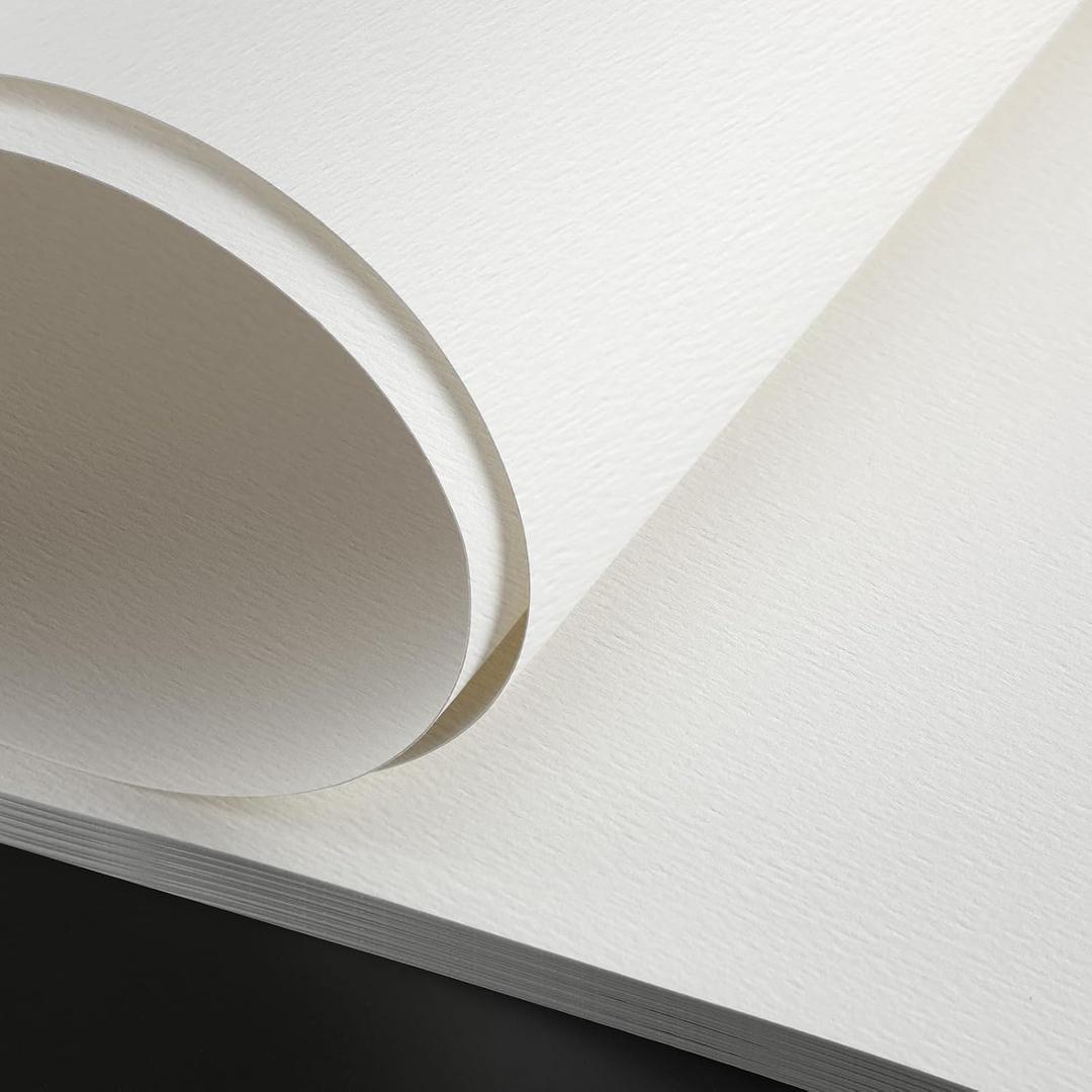 Kisston 10 Sheets Large Watercolor Paper 22 x 30 Inches, 140 Lb/300 GSM Cotton Drawing Paper Texture White Blank Painting Supplies for DIY Craft Activities Student Artists Drawing (Rough)