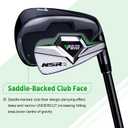 PGM NSR III Golf Irons Set 5-SW, 50g Graphite Shaft, Right-Handed, R Flex | 7-piece golf clubs 5 6 7 8 9 PW SW with low-CG undercut cavity, thin high-rebound face, Black, Regular