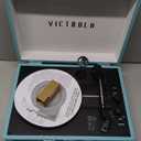 Victrola Journey Bluetooth Portable Suitcase Record Player – with Built-in Speakers, 3 Speed Vinyl Record Player, RCA Out, Headphone Jack (Turquoise)