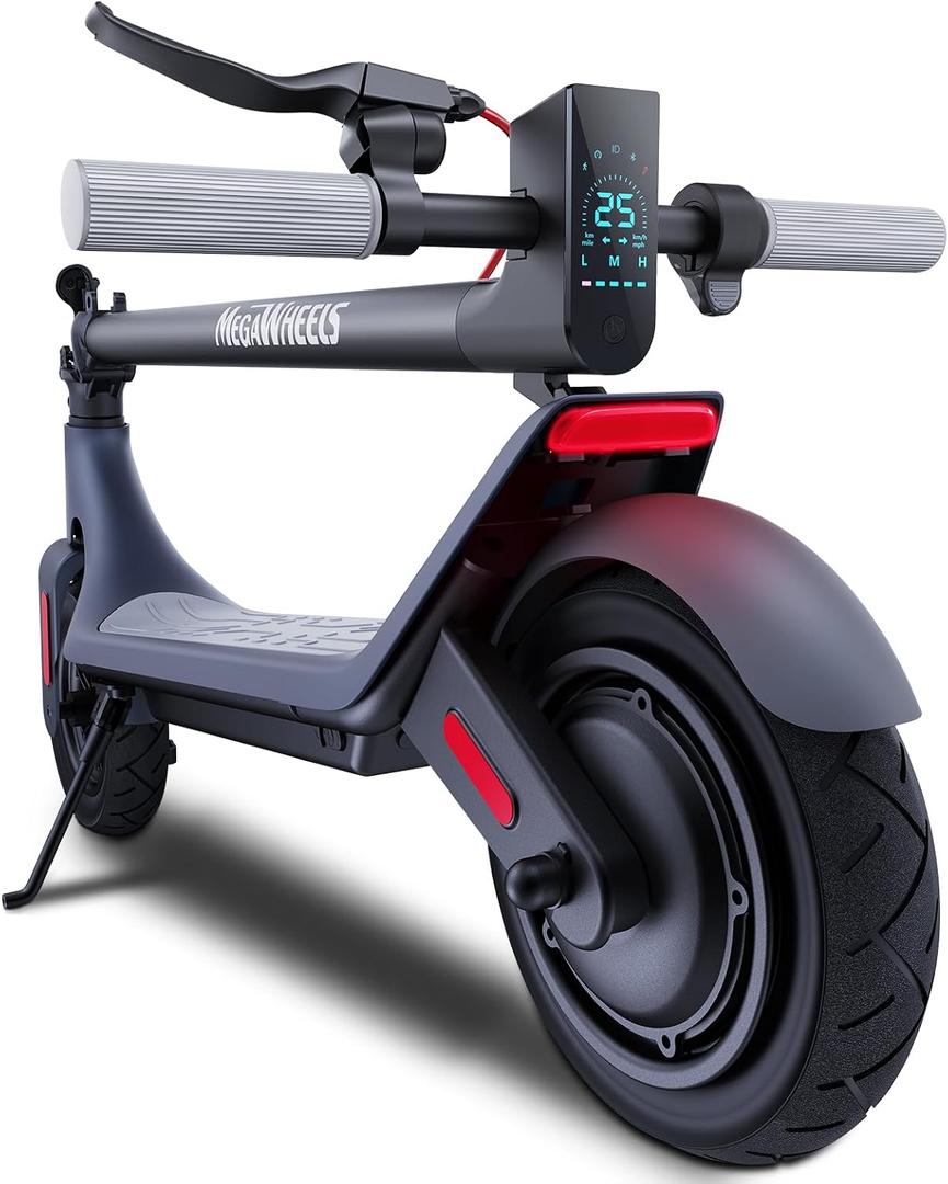 MEGAWHEELS Electric Scooter, Electric Scooter Adults, 10in Pneumatic Tires, 350W Motor, 19 Miles Range, E Scooter with Smart APP Control for Commuting, Outdoor, Short Travel UL2272