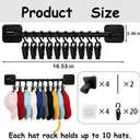 2 Pack Hat Hanger for Door, Wall Hat Storage Organizer Rack with 20 Clips for Baseball Cap, Black Hat Holder Wall-Mounted Caps Display with Strong Adhesive for Closet Bedroom Entryroom Laundry