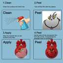 4 x 15 Pcs Christmas Face Stickers  Vinyl Transfer Stickers for Crafts, Ornaments, Cups, Jars, and Christmas Balls, Waterproof DIY Face Decals for Party Favors and Holiday Decorations  3 x 3 in (Black and Yellow)