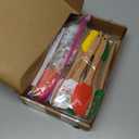 Newtay 20 Sets Christmas Silicone Spatula Cake Spatula Bulk Cooking Scraper with Wooden Handle Xmas Greeting Card Ribbon for Christmas Decoration Holiday Gifts Kitchen Party Favors (Classic Style)