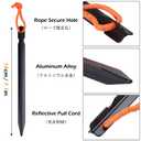 TRIWONDER Aluminum Tent Stakes Pegs & Reflective Guylines with Tent Cord Tensioners for Camping, Hiking, Backpacking (Orange)