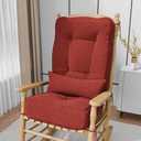 5" Rocking Chair Cushions with Pillow, Water Fade-Resistant | 18"x18" Thick Olefin Durable Tufted Chair Pads for Rocker Furniture with Ties for Indoor, Outdoor, Porch Garden,Cafe, Nursing