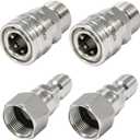 Tool Daily Pressure Washer Adapter Set with Swivel, M22 14mm to 3/8" Quick Connect, Stainless Steel Quick Disconnect Swivel for Power Washer Hose, 5000 PSI, Pack of 2