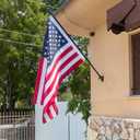 ZMTECH American Flag with Pole- 5FT 1" Stainless Steel Flag Poles with Holder for Outside House, Upgraded Tangle Free Rings and Bracket, Residential or Commerical (Black, No Light)