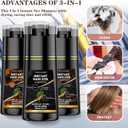 2 x Black Hair Dye Shampoo 3 in 1, Instant Natural Hair Color Shampoo for Women Men 100% Gray Hair Coverage Champu Para Canas Mujer, Lasting 3-4 Weeks & Easy to Use & All Hair Types, 500ml