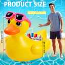49" Giant Inflatable Duck Drink Cooler with Pink Sunglasses Inflatable Duck Ice Bucket Large Blow up Pool Float for Summer Beach Swimming Pool Hawaiian Birthday Party Decorations