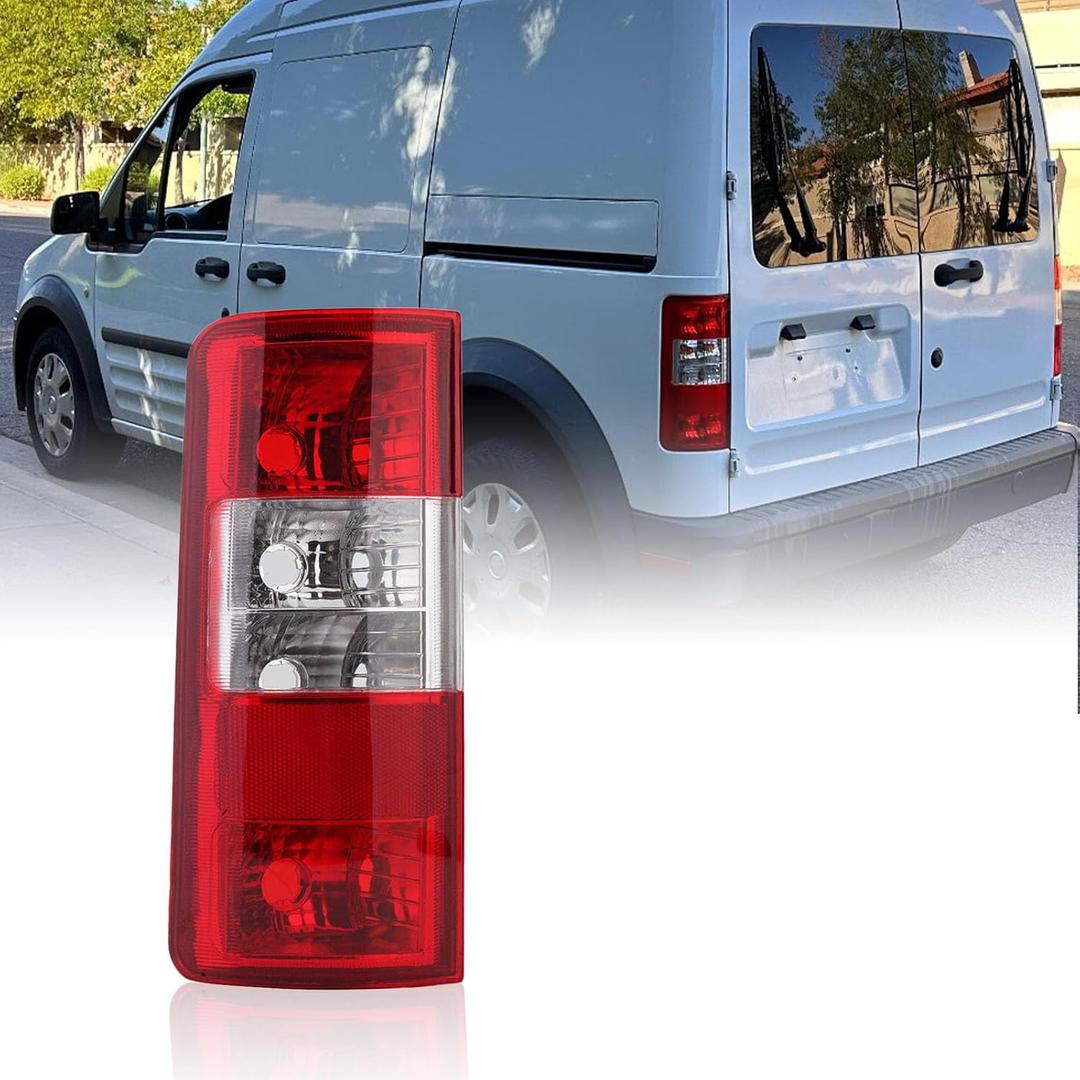 Tail Light Assembly House Compatible with Ford Transit Connect 2010 2011 2012 2013 Replace 9T1Z13405A No Bulb & Harness (Left Driver Side) (red)