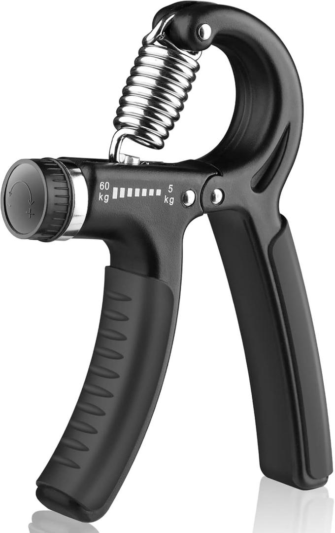 AIXPI Grip Strength Trainer, Hand Grip Exerciser Strengthener with Adjustable Resistance 11-132 Lbs (5-60kg), Forearm Strengthener, Hand Exerciser for Muscle Building and Injury Recover 1 PACK (Black)