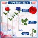 72 Pcs 4th of July Artificial Roses, Red, White, Blue Patriotic Silk Roses for Independence Day, Home Cemetery Decor, Realistic Faux Flowers with Stems(20 inch Bouquet, Indoor/Outdoor Use)