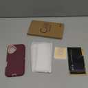 Case for iPhone 16 Case 6.1" with 2 Screen Protector + 2 Camera Lens Protector, Full Body Heavy Duty Military Grade Cover, Shockproof/Drop Proof Protection Phone Case (Wine Red Pink)