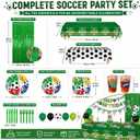Soccer Party Supplies for 24 Guests, Soccer Birthday Decorations Set with Plates Cups Napkins Tablecloth Balloons Banner & Cutlery, Soccer Theme Party Decorations for Game Day Sports Celebration
