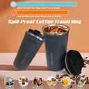 SPLMIFA Travel coffee mugs leak-proof, reusable coffee cups with lids, stainless steel vacuum insulated coffee tumblers, thermal insulation cups for men & women keep drinks hot & cold(2nd-Blue, 12OZ)