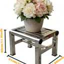 Stainless Steel Shower Step Stool, 12.3 Inch Height Heavy Duty Bathroom Foot Stool for Shaving Legs, Pedicure, Spa Salon Footrest Durable Waterproof Metal Bench Chair Garden Potted Plant Support, Small