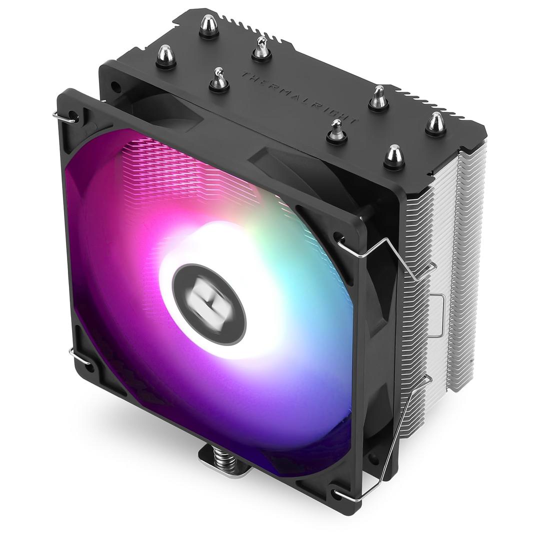 Thermalright Assassin X 120R SE V2 CPU Cooler, 46mm Heat Pipes, 1550RPM Speed 120mm RGB PWM Quiet Fan CPU Cooler with S-FDB Bearing, for AMD AM4 AM5/Intel 1700/1150/1151/1200/1851