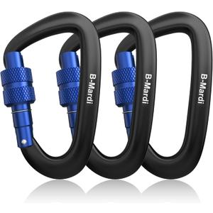 B-Mardi Carabiner Clips Heavy Duty 12kN (2697 lbs)-Lightweight Locking Carabiners for Camping, Hiking, Hammock, Dog Leash Harness, Outdoor and Gym etc, Keychains& Utility