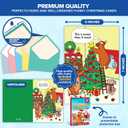 Decorably 20 Pack 5x7in Funny Christmas Cards with Envelopes and Stickers, 10 Charming Holiday Designs Seasons Greetings for Family, Friends & Loved Ones with Printed Message - Gifting, Mailing