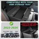 Muslogy Center Console Organizer for 2023-2025 2026 Ford F250 F350 F450 Super Duty Accessories Custom Fit Storage Box Divider(Fit with OEM Tray), Fits Bucket Seats Only, Not for Work Surface (Black)