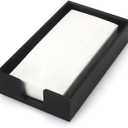 Acrylic Guest Towel Napkin Holder, Black Bathroom Paper Hand Towels Storage Tray, Disposable Paper Towel Holder for Bathroom, Kitchen, Parties, Weddings, and Various Events (5.5x9.5x2 inch)