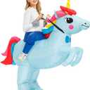 Inflatable Unicorn Costume Adult, Inflatable Costumes Women, Blow up Ride on Unicorn Costume for Women/Girls