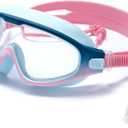 Swim Goggles for Kids 6-12, Wide View Anti-Fog UV Protection No Leaking,Boys Girls Youth Swimming Goggles