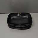 EACHY Clear Makeup Bag Cosmetic Organizer, Waterproof Travel Cosmetic Case with Zipper for Women, Transparent Toiletry and Skincare Pouch, Portable Car or Purse Bag for Travel Essentials (Medium Slim, Black)