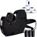 MX-5500 8 Digits Price tag Gun with 5000 Sticker Labels and 3 Ink Refill, Label Maker Pricing Gun Kit Numerical Tag Gun for Office, Retail Shop, Grocery Store (Black)