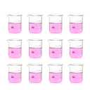 12pcs 100ml Upgraded Thick Glass Beakers, Griffin Low Form Beaker Set with Double Scale, 3.3 Boro, LVA005