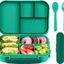 Lunch Box Kids,Bento Box Adult,Leakproof Lunch Containers for Adults/Kids/Toddler,1200ML-4 Compartments bento Lunch box with Utensil,Microwave & Dishwasher & Freezer Safe (Green)