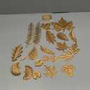 Thyle 24 Pcs Christmas Brass Leaves Tree Ornaments Gold Leaves Decorations Metal Hanging Decor Golden Leafy Brass Ornaments for Christmas Tree Wreath Garland Birthday Wedding Hoilday Party Supply