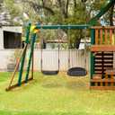 SELEWARE 2 Pack Heavy Duty Plastic Swing Seats with Adjustable Rope & Quick Connect, Replacement Swing Set Accessories for Kids and Adults, Indoor/Outdoor Backyard Playground Tree Swing, Black