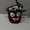 Clastyle 8L Halloween Small Bat Candy Bucket Tote Bag with Long Handle Goody Bucket for Kid Black Trick or Treat Basket for Kids Teens Birthday Party Favor Decorations,3D Bat