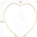 7FT Metal Heart Arch Heart Shaped Backdrop Stand Wedding Arch for Proposal Ceremony Valentine's Day Birthday Party Baby Shower Banquet Photo Decoration (Gold)