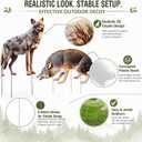 2 Pack Coyote Decoy 23.6 Inch Fake Predator Hunting Decoy with 6 Metal Stakes 2D Realistic Coyote to Scare Geese Deterrent Mouse Rabbits Small Animals Yard Ornament
