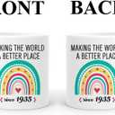 91st Birthday Gifts For Women Men Coffee Mugs, Making The World A Better Place Since 1935 Cup For Grandpa Grandma, 91 Yr Old Birthday (1935)
