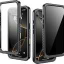 for iPhone 16 Pro Case Waterproof, Built-in Privacy Screen & HD Screen Double Front Frame [IP68 Underwater] Shockproof Dustproof Full Body Protection iPhone 16 Pro Phone Case Black