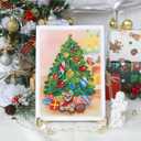 7 x KingKraft Christmas Card, Christmas Tree Quilling Card for Christmas, Christmas Card with Envelop, Vintage Christmas Card, Handcrafted Greeting Card for Holiday Christmas and New Year, 5.1x7.1in