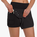 Ksmien Women's 2 in 1 Running Shorts - Lightweight Athletic Workout Gym Yoga Shorts Liner with Phone Pockets M