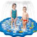 Splash pad for Kids, Arfbear 67" Kiddie Pool Splash Pads for Toddlers 3-16 Summer Outdoor Water Spray Play Mat Wading Pool Inflatable Baby Kids Water Toys