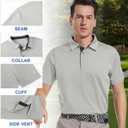 Mens Golf Shirt Short Sleeve Moisture Wicking Dry Fit Performance Solid Casual Pique Collared Golf Polo Shirts for Men (XX-Large, Light Grey)