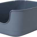 SpaceTime Extra Large Litter Box with High Sides,24.2" Lx16.3 Wx12.9 H XL Multi Cat Litter Pan for Kitty, Cat Boxes for Indoor Cats, Jumbo Litter Boxes for Big Cats, Anti-Splashing, Easy to Clean (Grey)