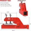 Upgraded Red Clamp on Tractor Bucket Hitch Receiver, 2" Receiver Adapter with Non-Slip Twin Round Pads, Clamp-on Trailer Hitch for Tractor Buckets, Heavy-Duty Bucket Trailer Attachment