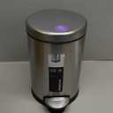 simplehuman 4.5 Liter / 1.2 Gallon Round Bathroom Step Trash Can, Brushed Stainless Steel