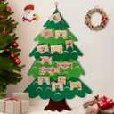 Jetec Christmas Card Holder Felt Christmas Tree Card Display Photo Holder Decorative Wall Hanging Picture Display for Xams Holiday Party Picture Gift