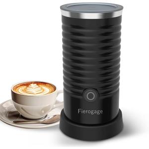 Milk Frother, Automatic Milk Steamer and Heater, 4-in-1 Multifunction Electric Hot and Cold Foam Maker and Milk Warmer for Latte, Cappuccinos, Macchiato,Black