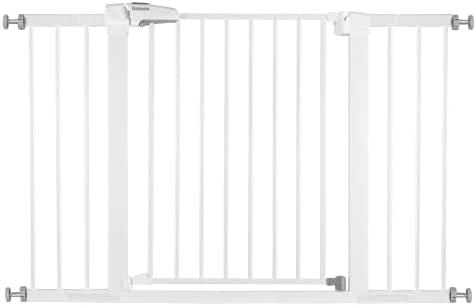 BABELIO Metal Baby/Dog Gate 29''-48'' Auto Close Extra Wide Pet Barrier for Stairs & Doorways, Pressure Mounted Walk Thru Child Door, NO Need Tools and Drilling, with Wall Cups