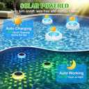 Kimjo 2 Pack Solar Powered Floating Pool Lights that Float | Remote Control, 7 Lighting 6 Modes Dynamic, IP68 Waterproof for Swimming Inground Pool, Bathtub, Party, Garden Decor