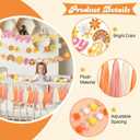 Daisy Garland for Decoration, Groovy Boho Party Garland Decoration Include Daisy Garland Party Tassel Colorful Pom Pom Banner, Daisy Party Decorations Supplies